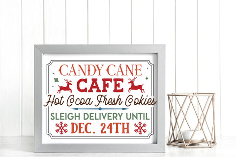 Candy cane cafe hot cocoa fresh cookies Svg design SVG Regulrcrative 