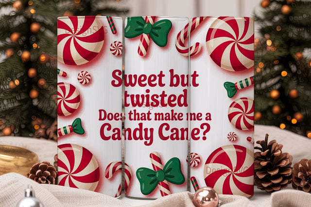 Candy Cane Christmas 20oz Tumbler Wrap Sublimation DesignSVG 