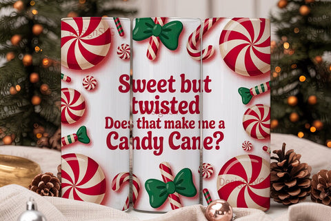 Candy Cane Christmas 20oz Tumbler Wrap Sublimation DesignSVG 