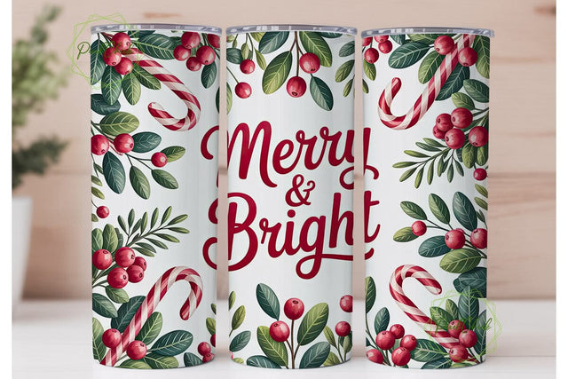Candy Cane Christmas 20oz Tumbler Wrap Sublimation PixelChick 