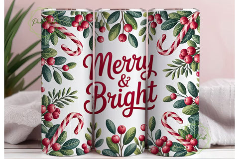 Candy Cane Christmas 20oz Tumbler Wrap Sublimation PixelChick 