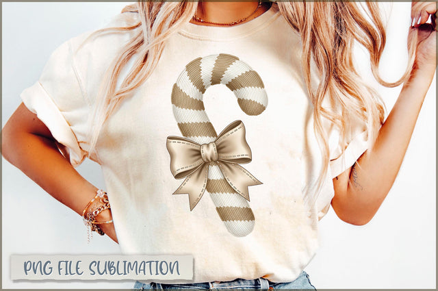 Candy Cane Christmas Coquette Bow PNG Sublimation Shetara Begum 