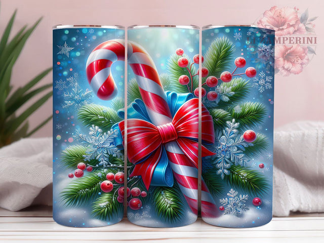 Candy Cane Christmas Holiday Tumbler, Holiday Sublimation Design, Festive Cup Art, 20oz Xmas Tumbler, Whimsical Candy Cane Mug, Stylish Christmas Cup, Cozy Holiday Wrap Sublimation Li Zamperini 
