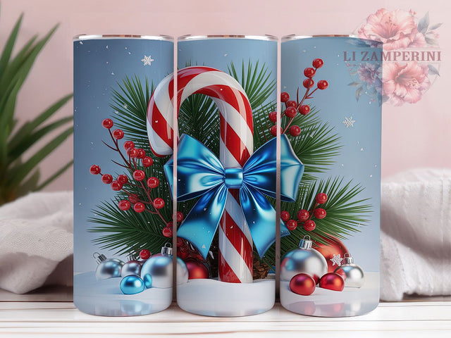 Candy Cane Christmas Holiday Tumbler, Holiday Sublimation Design, Festive Cup Art, 20oz Xmas Tumbler, Whimsical Candy Cane Mug, Stylish Christmas Cup, Cozy Holiday Wrap Sublimation Li Zamperini 