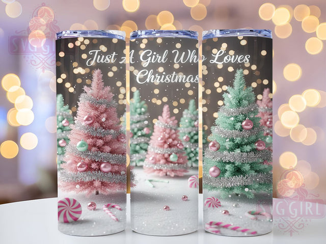 Candy Cane Christmas Tree Tumbler, Girl Who Loves Christmas, Candy Cane Tumbler, 20Oz Wrap Design, Christmas Sublimation, Festive Holiday Art, Cute Christmas Tree Sublimation SvggirlplusArt 