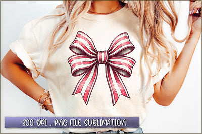 Candy Cane Coquette Bow Sublimation Clipart Sublimation Shetara Begum 