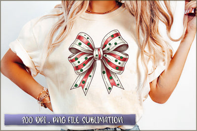 Candy Cane Coquette Bow Sublimation Clipart Sublimation Shetara Begum 