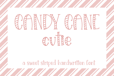 Candy Cane Cutie, Sweet Striped Handwritten Font Font Designing Digitals 