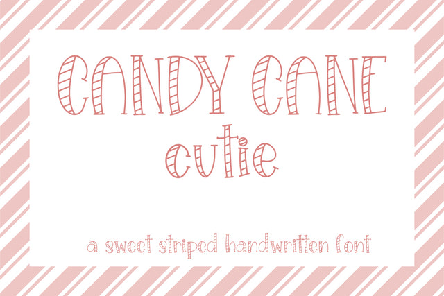 Candy Cane Cutie, Sweet Striped Handwritten Font Font Designing Digitals 