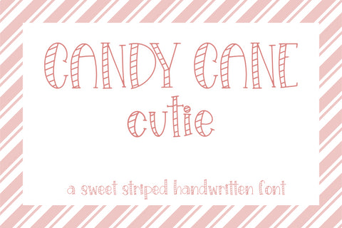 Candy Cane Cutie, Sweet Striped Handwritten Font Font Designing Digitals 