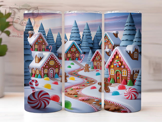 Candy Cane Holiday Wonderland Tumbler, Candy Cane Christmas Wrap, Sweet Treats Sublimation, Festive Dessert Cup, 20Oz Skinny Tumbler Wrap, Whimsical Holiday Mug, Christmas Candy Design Sublimation Lara' s Designs 