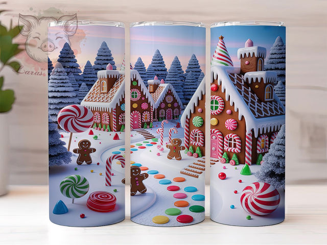 Candy Cane Holiday Wonderland Tumbler, Candy Cane Christmas Wrap, Sweet Treats Sublimation, Festive Dessert Cup, 20Oz Skinny Tumbler Wrap, Whimsical Holiday Mug, Christmas Candy Design Sublimation Lara' s Designs 