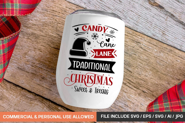 Candy Cane Lane Traditional Christmas Sweet & Treats Svg Design SVG designmaster24 