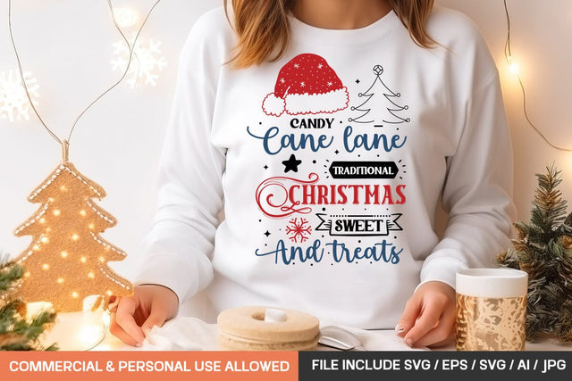 Candy Cane Lane Traditional Christmas Sweet & Treats Svg Design SVG designmaster24 