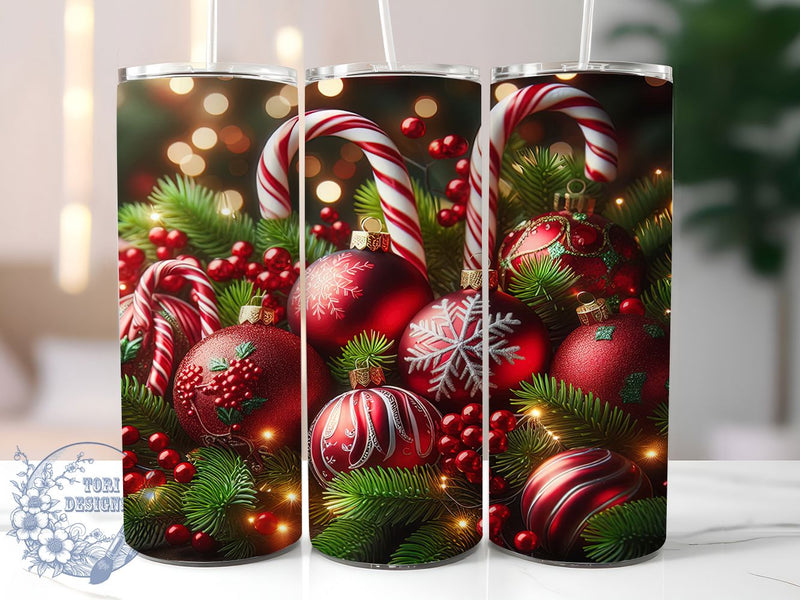 Candy Cane Lights Christmas Tumbler, Christmas Holiday Wrap, 20oz Tumbler Sublimation, Festive Candy Cane Design, Cute Holiday Sublimation, Cozy Winter Tumbler, Seasonal Christmas Wrap Sublimation ToriDesigns 