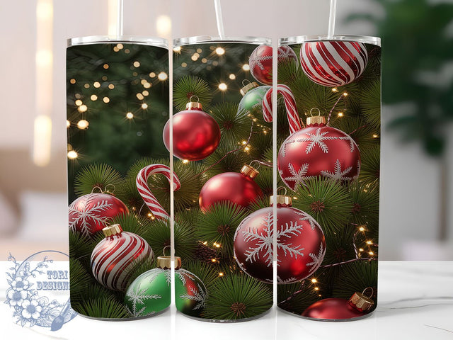Candy Cane Lights Christmas Tumbler, Christmas Holiday Wrap, 20oz Tumbler Sublimation, Festive Candy Cane Design, Cute Holiday Sublimation, Cozy Winter Tumbler, Seasonal Christmas Wrap Sublimation ToriDesigns 