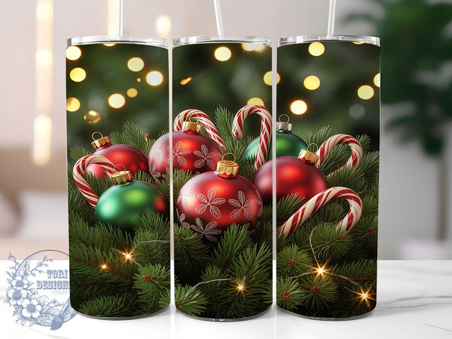 Candy Cane Lights Christmas Tumbler, Christmas Holiday Wrap, 20oz Tumbler Sublimation, Festive Candy Cane Design, Cute Holiday Sublimation, Cozy Winter Tumbler, Seasonal Christmas Wrap Sublimation ToriDesigns 