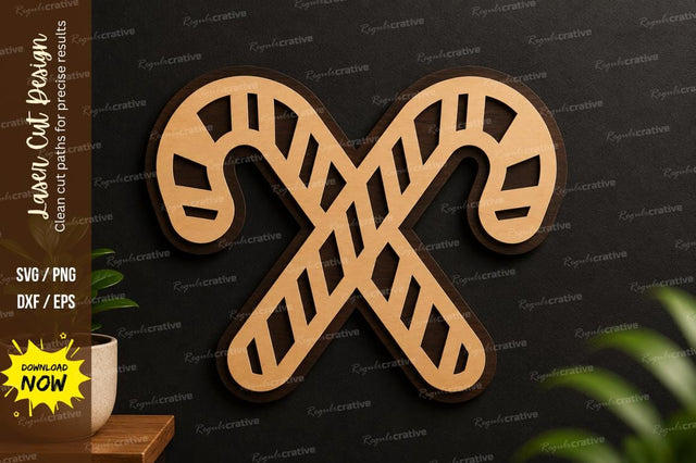 Candy Cane Ornament Laser Cut Svg Design SVG Regulrcrative 