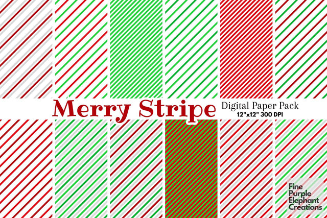 Candy Cane Stripes Diagonal Lines Digital Pattern Fine Purple Elephant Creations 