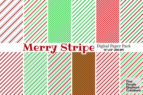 Candy Cane Stripes Diagonal Lines Digital Pattern Fine Purple Elephant Creations 