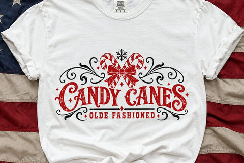 Candy Canes Olde Fashioned Christmas PNG SVG DesignDestine 