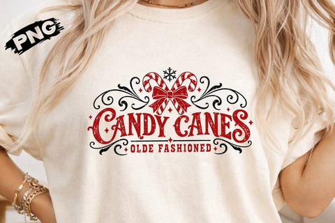 Candy Canes Olde Fashioned Christmas PNG SVG DesignDestine 