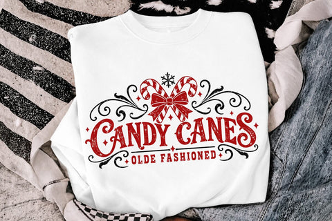 Candy Canes Olde Fashioned Christmas PNG SVG DesignDestine 