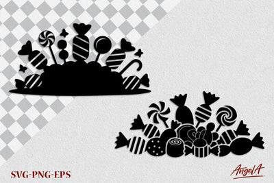 Candy canes SVG silhouette Halloween clipart SVG SVG Angelina Semenova 