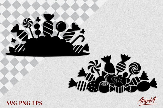 Candy canes SVG silhouette Halloween clipart SVG SVG Angelina Semenova 