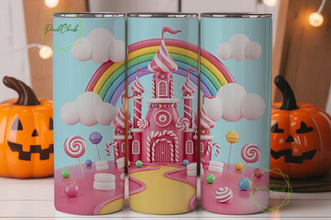 Candy Castle 20oz Tumbler Wrap Sublimation PixelChick 
