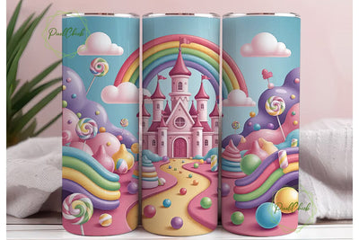 Candy Castle 20oz Tumbler Wrap Sublimation PixelChick 