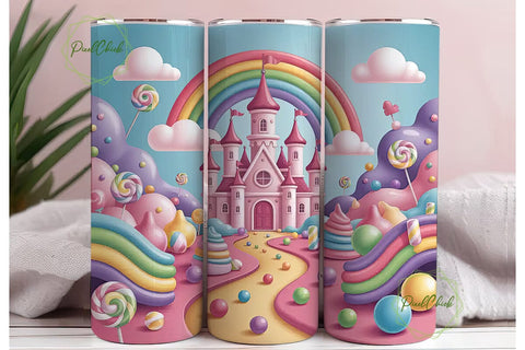 Candy Castle 20oz Tumbler Wrap Sublimation PixelChick 