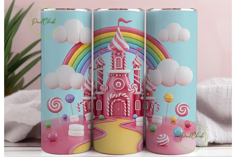 Candy Castle 20oz Tumbler Wrap Sublimation PixelChick 
