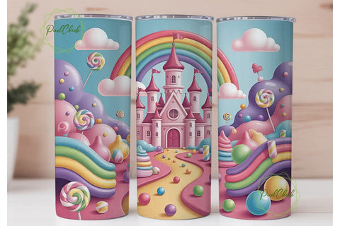 Candy Castle 20oz Tumbler Wrap Sublimation PixelChick 