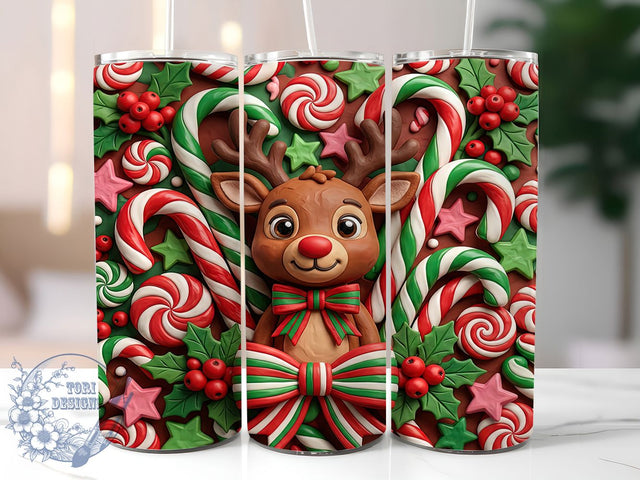 Candy Christmas Reindeer 20oz Tumbler, Candy Reindeer, Christmas Reindeer, Candy Christmas, Reindeer Tumbler, Candy Reindeer PNG, Christmas Candy PNG, 20oz Tumbler Wrap Sublimation ToriDesigns 