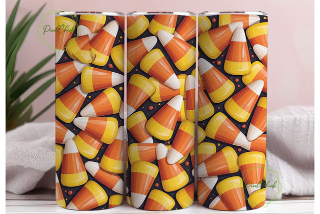Candy Corn 20oz Tumbler Wrap Sublimation PixelChick 