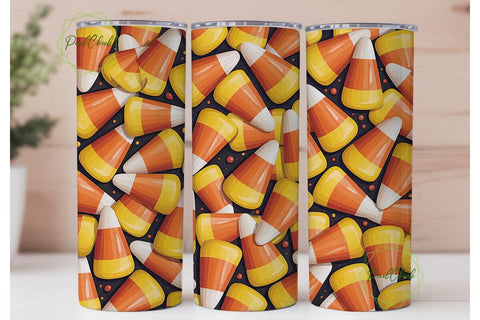 Candy Corn 20oz Tumbler Wrap Sublimation PixelChick 