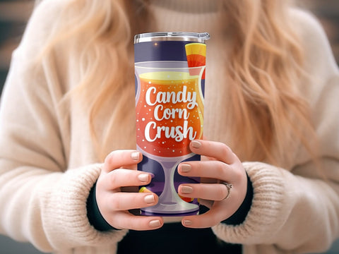 Candy Corn Crush Halloween Tumbler Wrap PNG Sublimation Luvleigh Digitals 