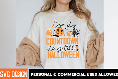 Candy Countdown Days till Halloween SVG Design,Halloween Sublimation PNG, Halloween SVG Bundle,Halloween SVG Quotes,Halloween PNG, Halloween SVG SVG BlackCatsMedia 