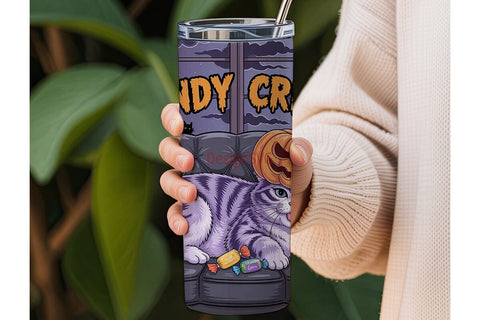 Candy Crisis Cat 20oz Tumbler Wrap Sublimation DesignSVG 