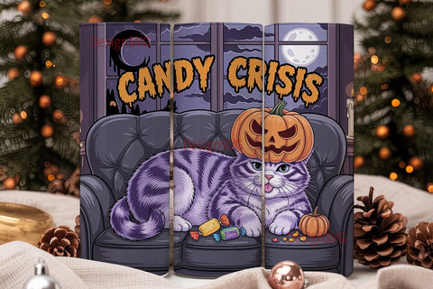 Candy Crisis Cat 20oz Tumbler Wrap Sublimation DesignSVG 
