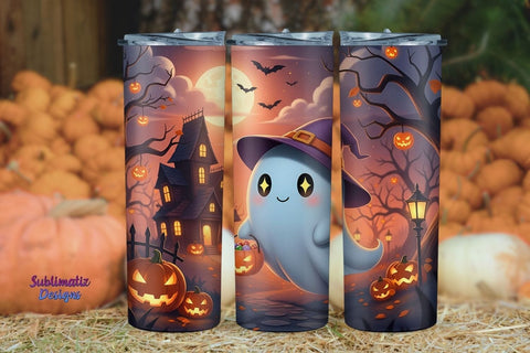 Candy Ghost Halloween Tumbler Wrap | Halloween Tumbler Wrap for Sublimation Sublimation Sublimatiz Designs 
