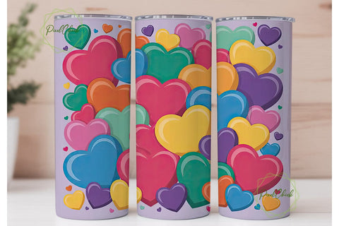 Candy Hearts 20oz Tumbler Wrap Sublimation PixelChick 
