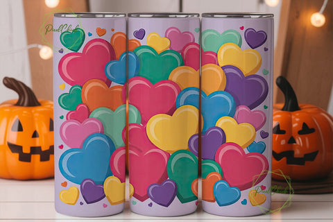 Candy Hearts 20oz Tumbler Wrap Sublimation PixelChick 