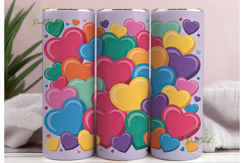 Candy Hearts 20oz Tumbler Wrap Sublimation PixelChick 