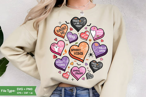 Candy Hearts Halloween PNG, Halloween SVG SVG DesignPlante 503 