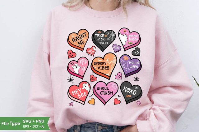 Candy Hearts Halloween PNG, Halloween SVG SVG DesignPlante 503 