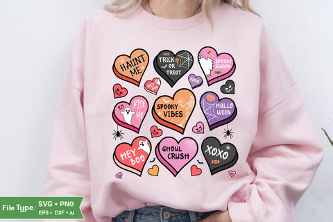 Candy Hearts Halloween PNG, Halloween SVG SVG DesignPlante 503 