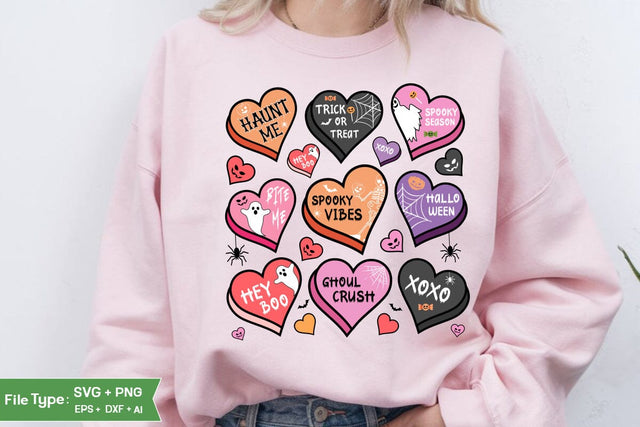 Candy Hearts Halloween PNG, Halloween SVG SVG DesignPlante 503 