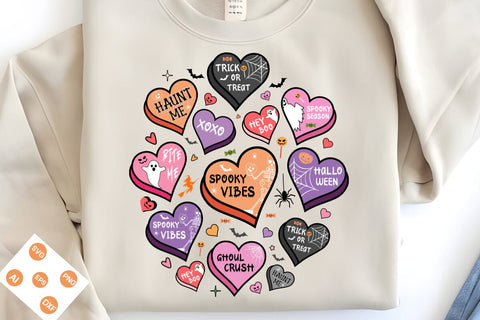 Candy Hearts Halloween PNG, Halloween SVG SVG DesignPlante 503 